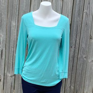 The Limited ,Square Neck, green/turquoise top